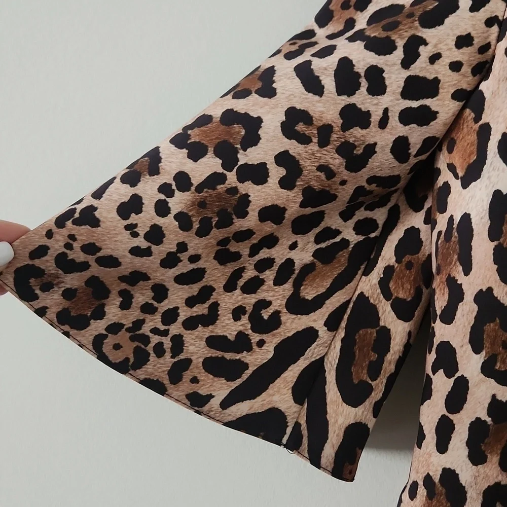 NWT RINASCIMENTO | Leopard print dress a-line brown sz M - Picture 3 of 6